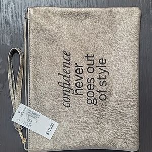 Gold makeup accessory bag-new